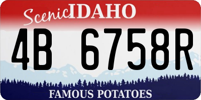 ID license plate 4B6758R