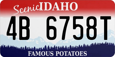 ID license plate 4B6758T