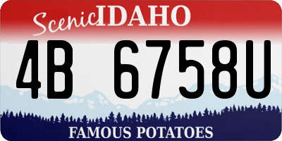ID license plate 4B6758U