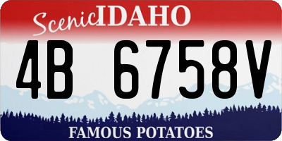 ID license plate 4B6758V