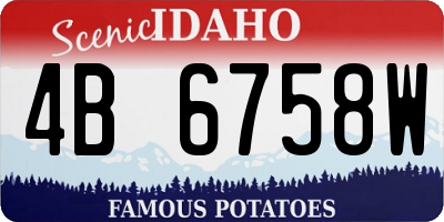 ID license plate 4B6758W