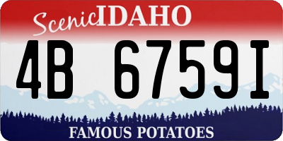 ID license plate 4B6759I