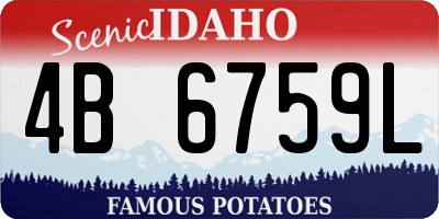 ID license plate 4B6759L