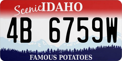 ID license plate 4B6759W