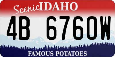 ID license plate 4B6760W