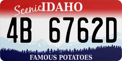 ID license plate 4B6762D