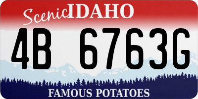 ID license plate 4B6763G