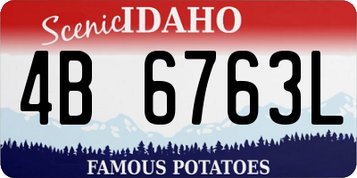 ID license plate 4B6763L
