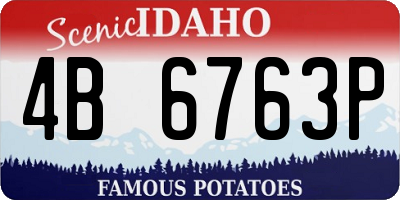 ID license plate 4B6763P