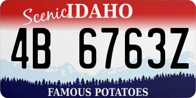 ID license plate 4B6763Z