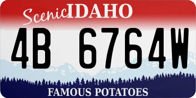 ID license plate 4B6764W