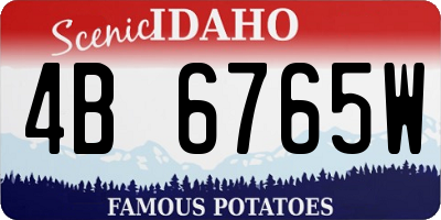 ID license plate 4B6765W
