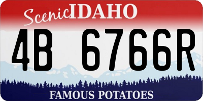 ID license plate 4B6766R