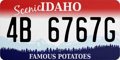 ID license plate 4B6767G