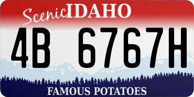 ID license plate 4B6767H