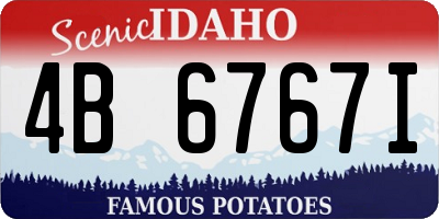 ID license plate 4B6767I