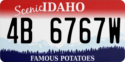 ID license plate 4B6767W