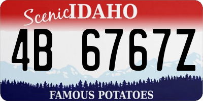 ID license plate 4B6767Z