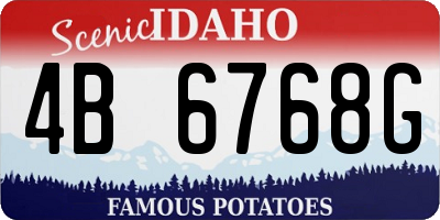ID license plate 4B6768G