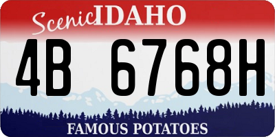 ID license plate 4B6768H