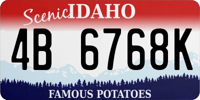 ID license plate 4B6768K