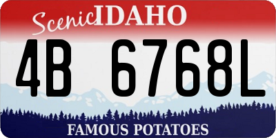 ID license plate 4B6768L