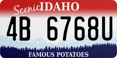 ID license plate 4B6768U