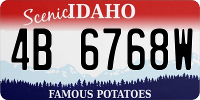 ID license plate 4B6768W