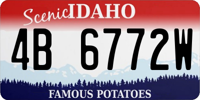 ID license plate 4B6772W