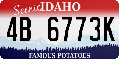 ID license plate 4B6773K