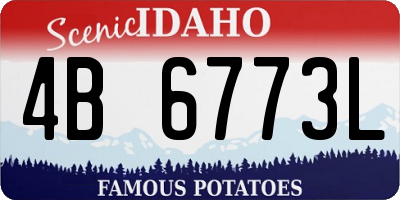 ID license plate 4B6773L