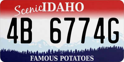ID license plate 4B6774G