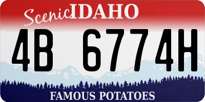 ID license plate 4B6774H