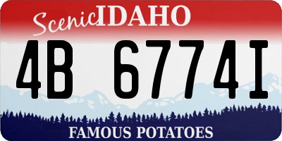 ID license plate 4B6774I