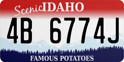ID license plate 4B6774J