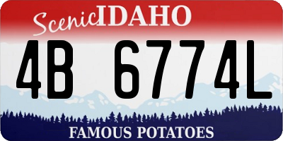 ID license plate 4B6774L