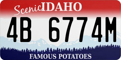 ID license plate 4B6774M