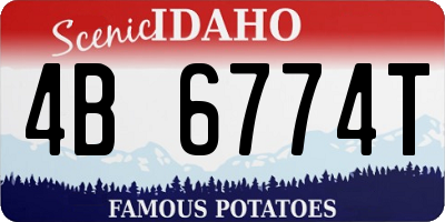 ID license plate 4B6774T