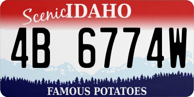 ID license plate 4B6774W