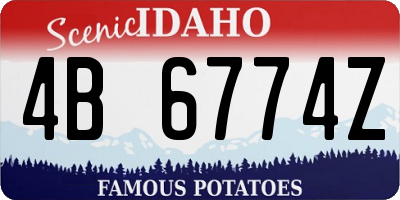 ID license plate 4B6774Z