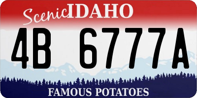 ID license plate 4B6777A