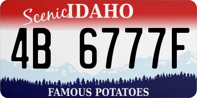 ID license plate 4B6777F