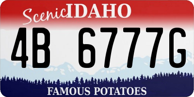 ID license plate 4B6777G