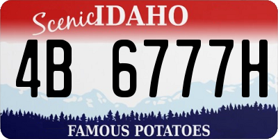 ID license plate 4B6777H