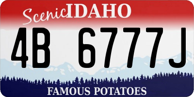 ID license plate 4B6777J
