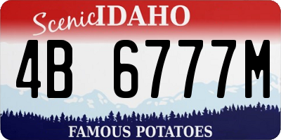 ID license plate 4B6777M