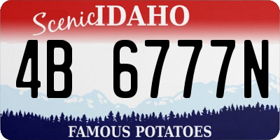 ID license plate 4B6777N