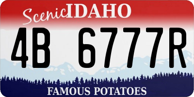 ID license plate 4B6777R