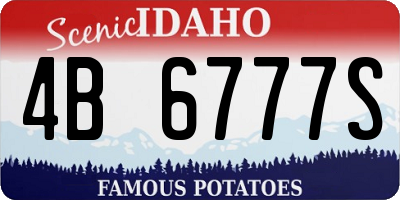 ID license plate 4B6777S