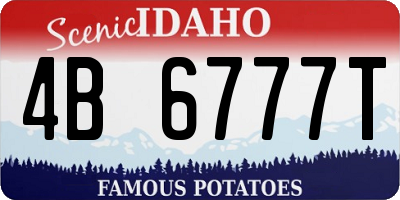 ID license plate 4B6777T